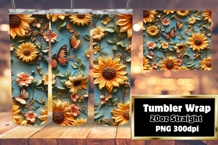 Sublimation Excellence for 20oz Tumbler , 3D Flower