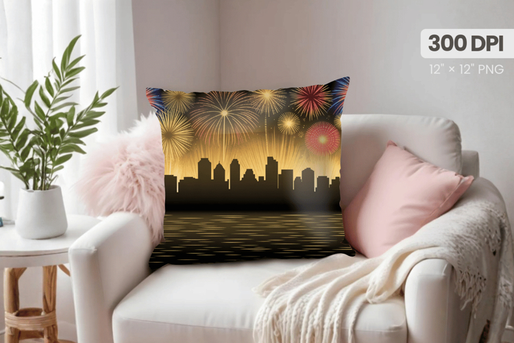 Happy New Year PNG Pillow, Festive New Years Eve 2026 PNG