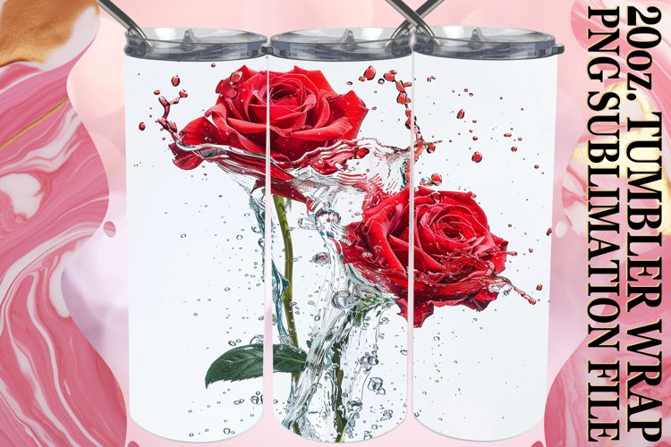 Petal Tranquility: Sublimation Tumbler Wrap - 20oz example image 1