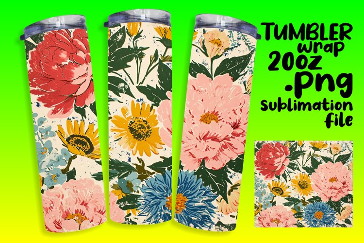 Classic Blossom Sublimation Tumbler - 20oz Delight