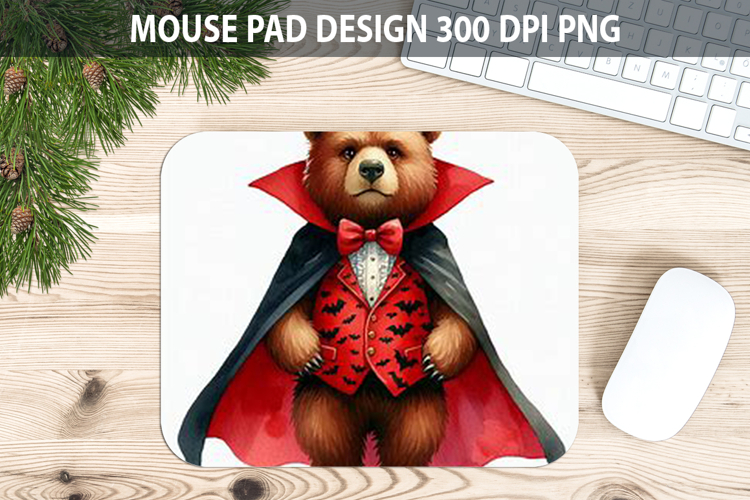 Watercolor Bear Mouse Pad Sublimation - Animal PNG Design
