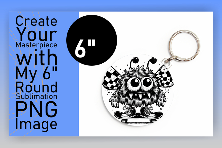 Stylish Circle Design for Sublimation , Monster