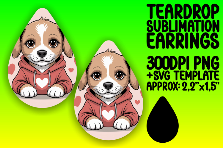 Vibrant Teardrop Design for Earrings , Valenines Animals
