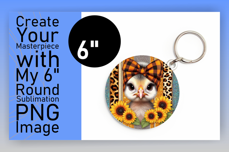 Elegant Circle PNG Keychain Design , Cute Animals