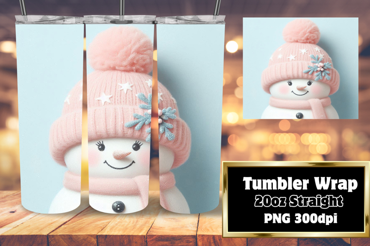 Sublimation Ready 20oz Tumbler , Snowman
