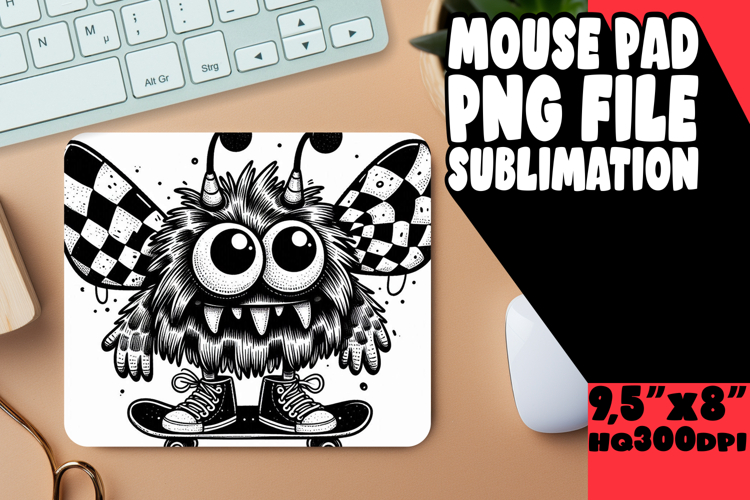 Bright Desk Pad Sublimation Design, Monster