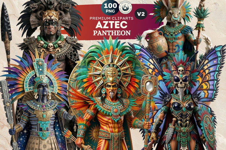 Aztec Deities Pantheon Cliparts | Ancient Mythology gods PNG