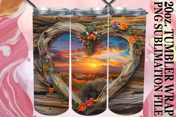 Heartwood Serenity: Landscape Tumbler Sublimation