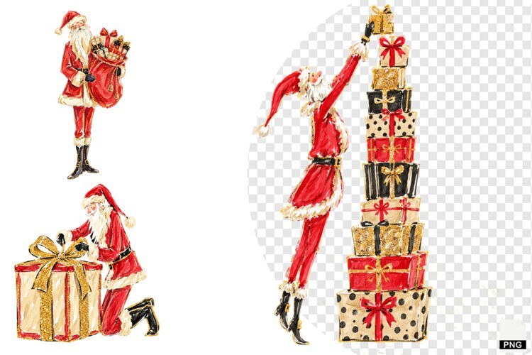 Santa With Presents PNG example image 1