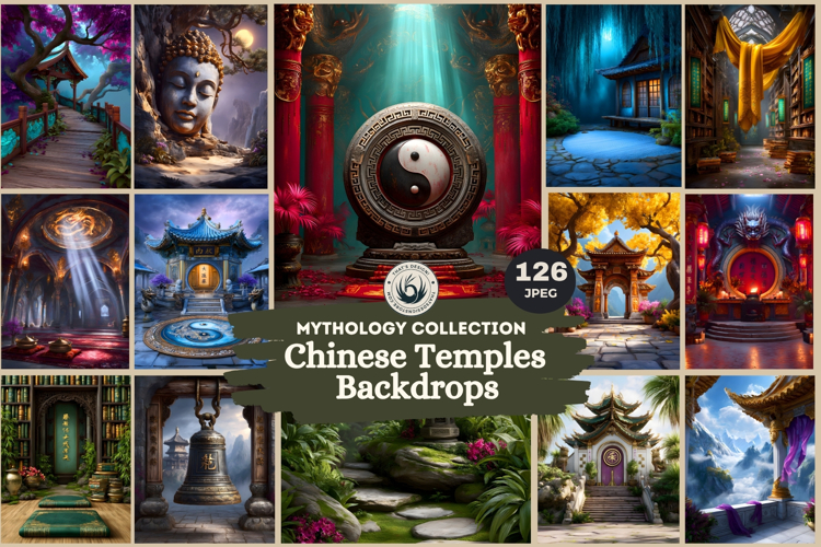 126 Zen Chinese Temple Backdrops for TTRPG and Crafts