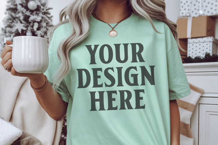 Bay Christmas Comfort Colors 1717 Mockups, CC 1717 m