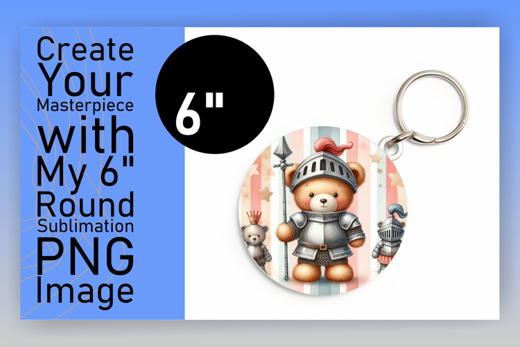 Stylish Circle Design for Sublimation , Teddy Bear