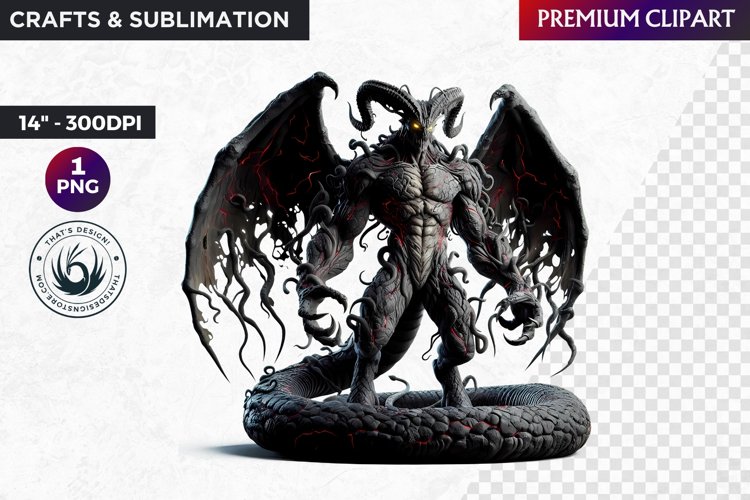 Dark Typhon clipart, Mythological Creature, Fantasy clipart