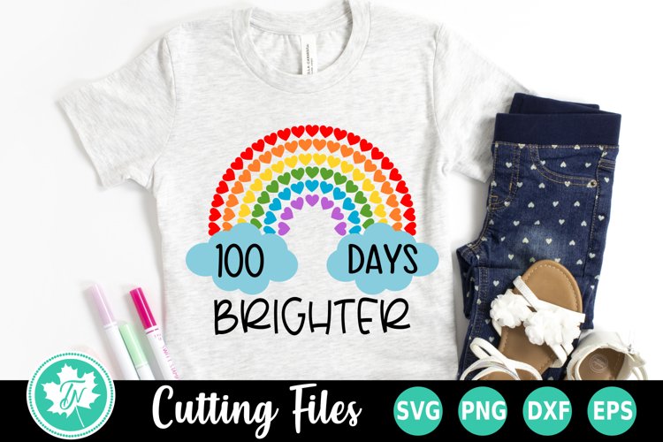 100 Days of School SVG | 100 Days Brighter example image 1