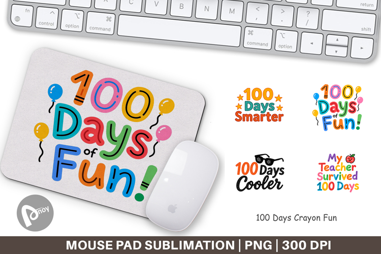 100 Days Crayon Fun Quotes Mouse Pad