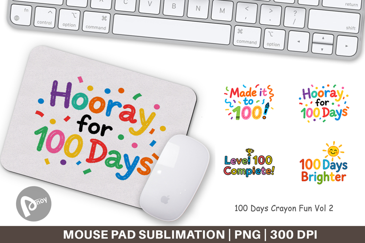 100 Days Crayon Fun Quotes Mouse Pad