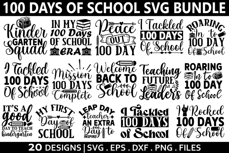 100 Days Of School SVG Bundle - For Students and Teachers