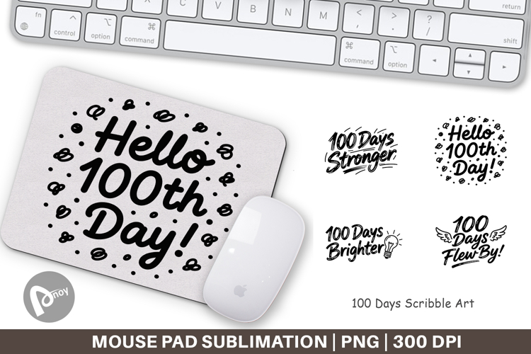 Scribble Art 100 Days Mouse Pad