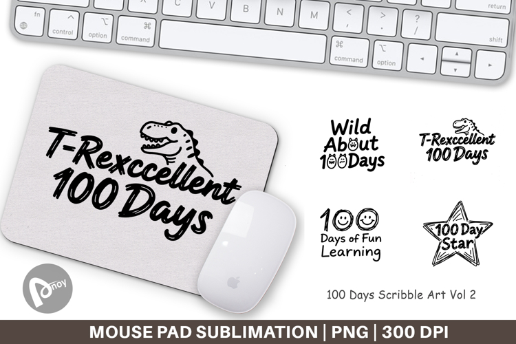 Scribble Art 100 Days Mouse Pad
