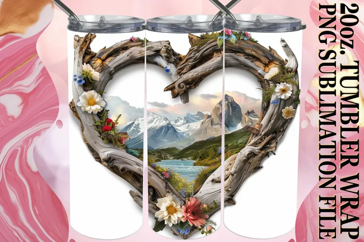 Heartwood Haven Tumbler Wrap Sublimation - 20oz