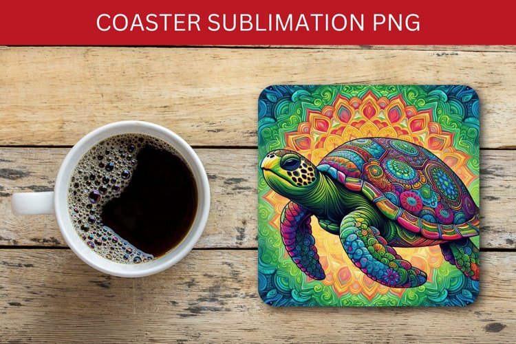 square coaster - turtle example image 1