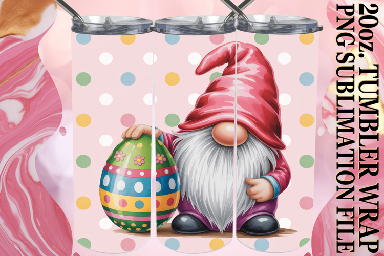 Joyful Inspirations 20oz tumbler wrap, Easter Gnomes