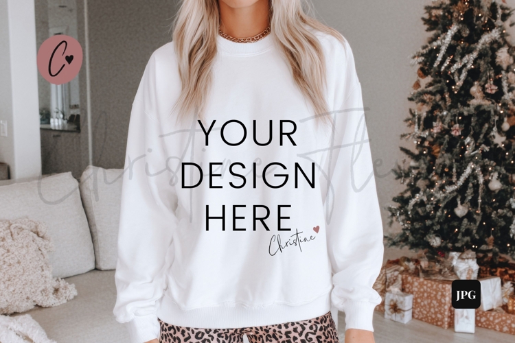White Christmas Sweatshirt Mockup