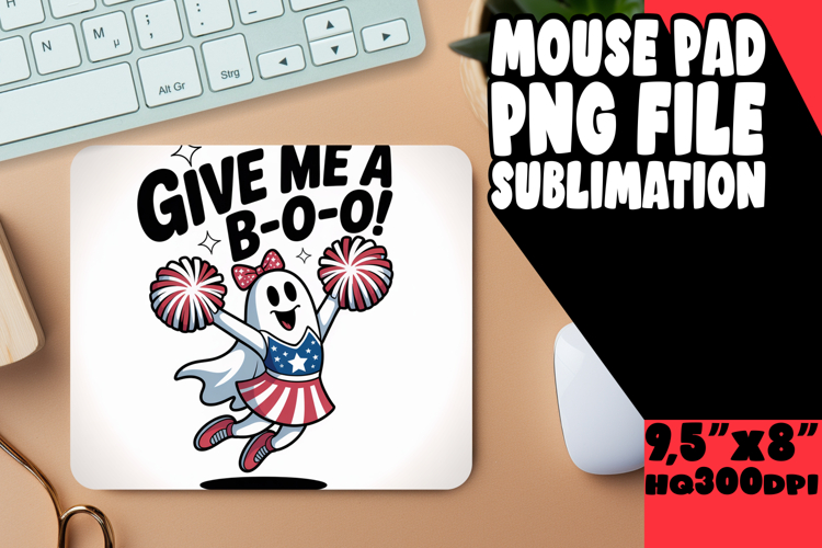 cheerful mouse pad Inspirational PNG, Funny Ghost