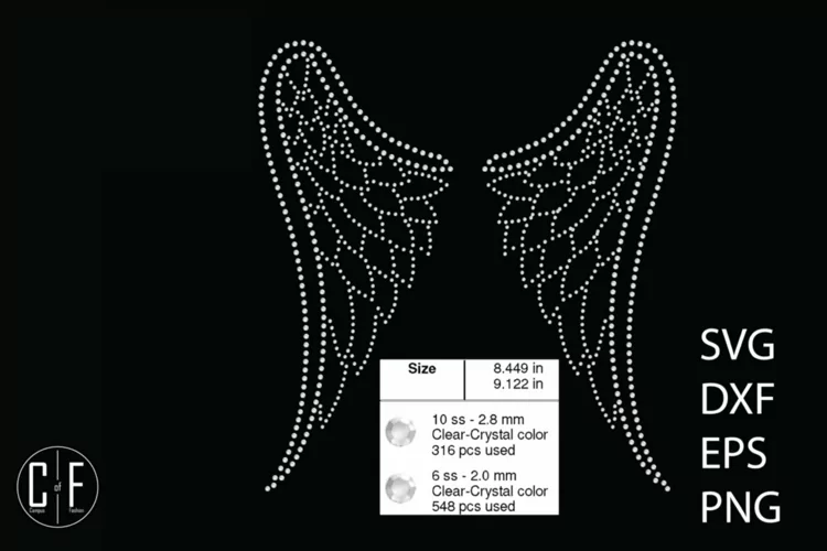 Wings Rhinestone Template