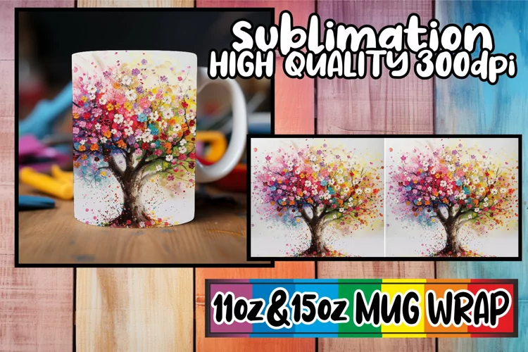 Springtime Splendor Mug Wrap - Sublimation 11oz 15oz