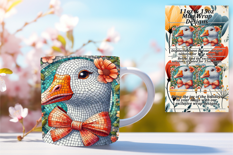 SLEEK 11oz PNG Mug Wrap Artwork , Goose