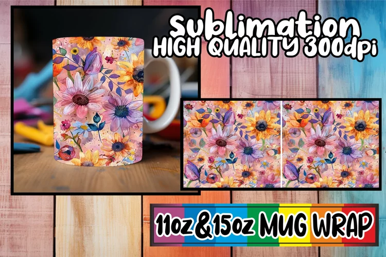 Spring Abstract Floral Medley Mug Wrap 11oz 15oz