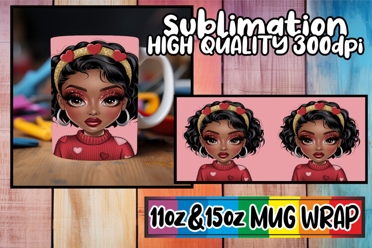 Gentle vibes sublimation print wrap, Afro Girl example image 1