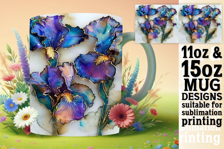 Sparkling Flower Wonder Mug Wrap: Sublimation - 11oz/15oz example image 1