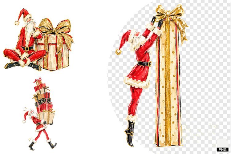 Santa With Presents PNG example image 1