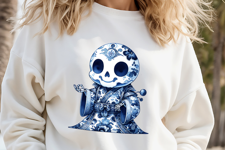 Cute blue Halloween monster clipart t shirt designs png