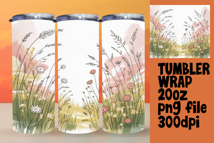 BOLD 20oz Sublimation Design , Flowers