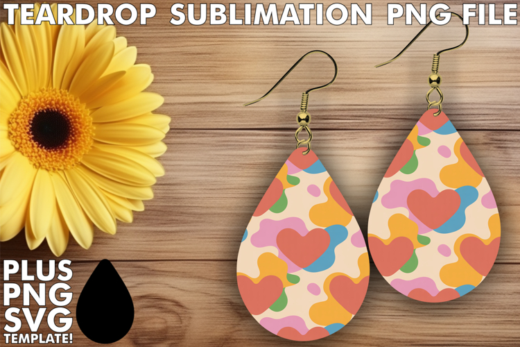 Joyful Teardrop Earrings ART IDEAS, Valentines Pattern