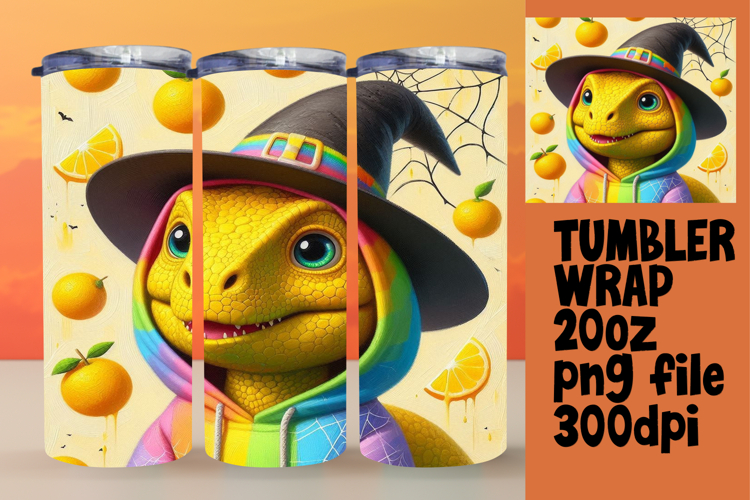 Versatile 20oz Tumbler Template , Halloween Dino