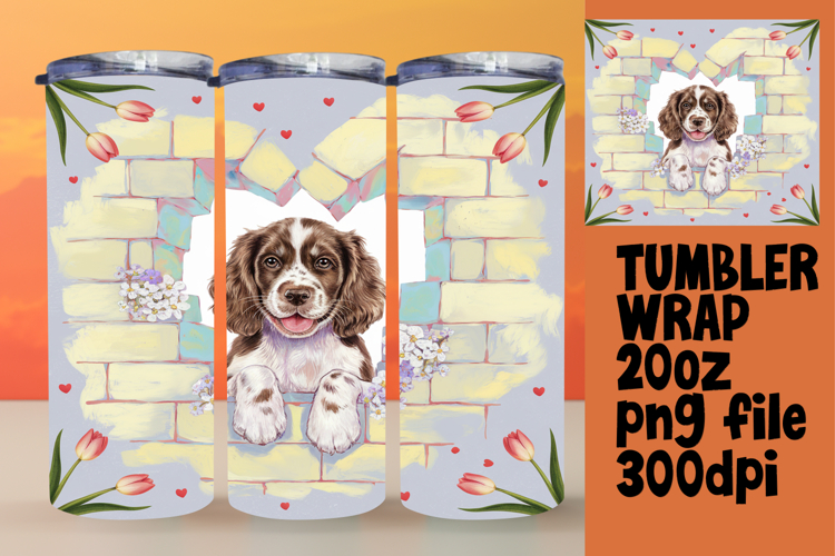 CHARMING 20oz Tumbler Template , Cute Dog example image 1