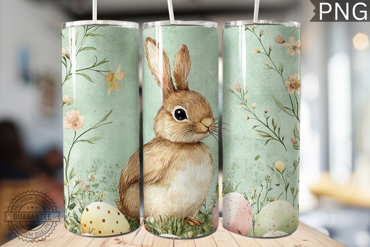 Spring Easter Tumbler Wrap - High Quality 300 Dpi example image 1