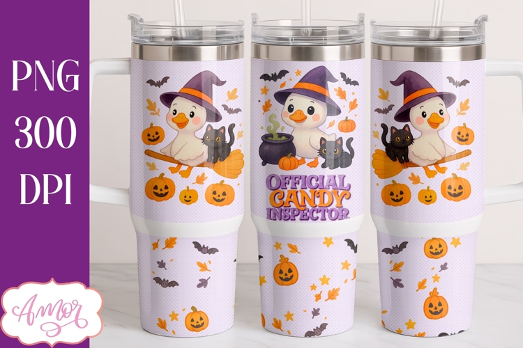 Candy inspector 40oz tumbler wrap PNG, Halloween goose PNG