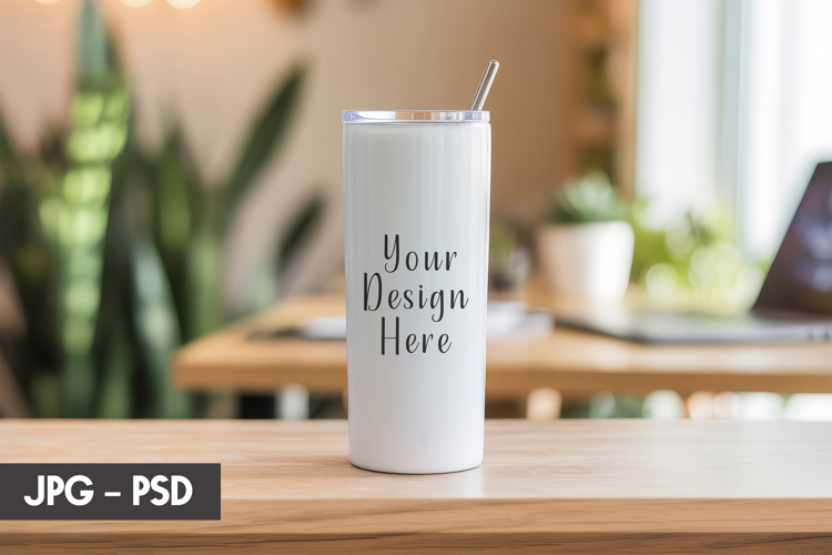 Clean Desk Tumbler Mockup PSD