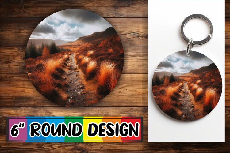 Cheerful Round Car Coaster PNG, Autumn