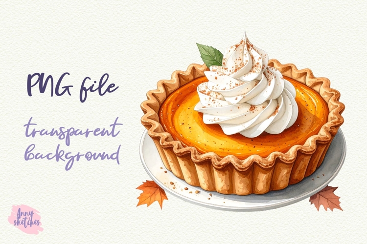 Fall Pumpkin Pie Cream PNG Sublimation Baking Clipart