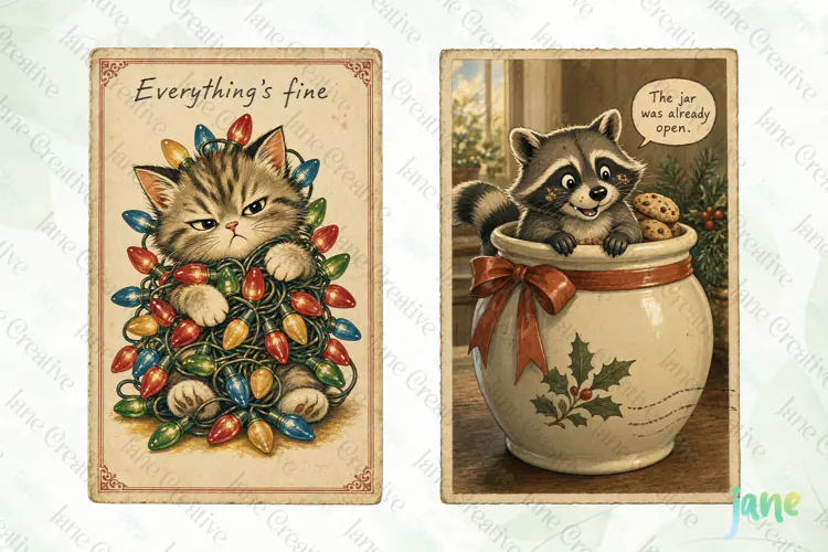 Funny Christmas Card Clipart