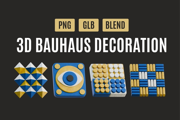 Modern Bauhaus 3D Geometry Pack 05