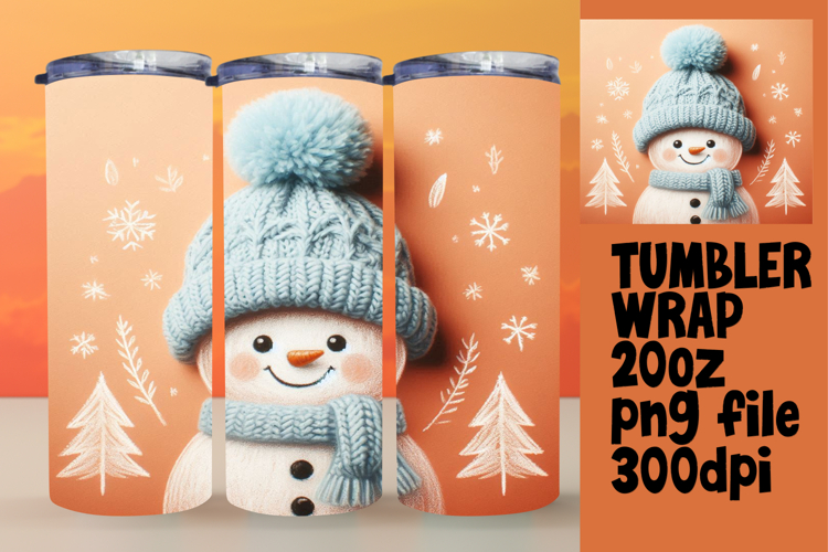 Trendy 20oz Tumbler Wrap File , Snowman