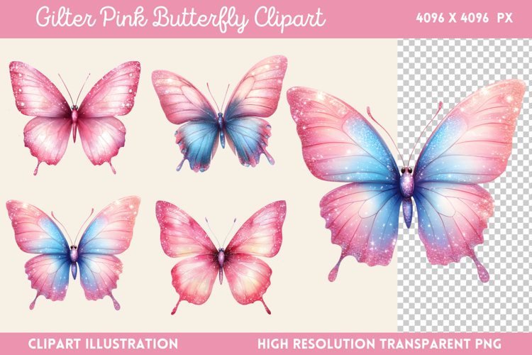 Pink Butterfly Clipart Image 5