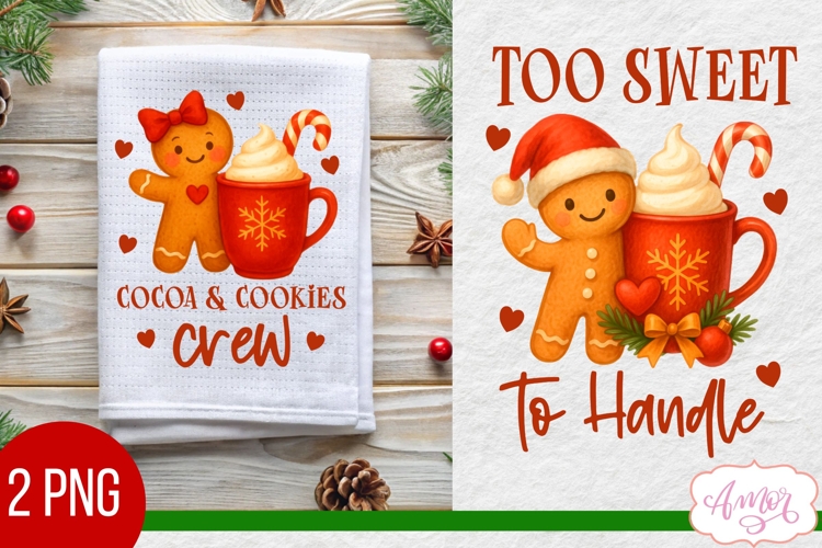 Christmas kitchen towel PNG, Cute gingerbread man design